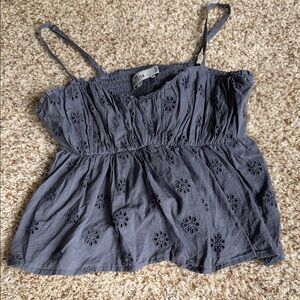 Hollister Black Eyelet Spaghetti-Strap Camisole